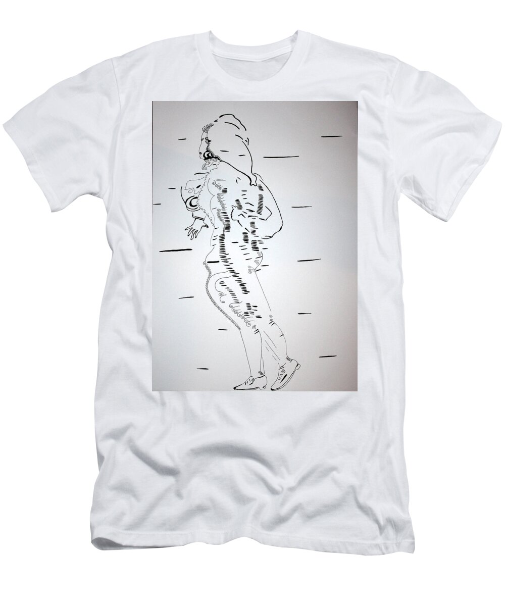 Jesus T-Shirt featuring the drawing Folk Dance - Denmark by Gloria Ssali