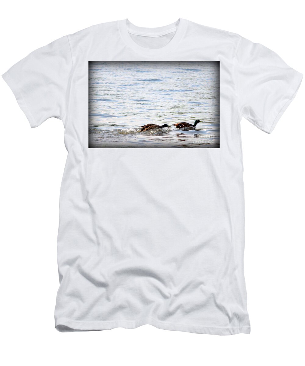 Lake T-Shirt featuring the photograph Frolicking Fun by Kathy White