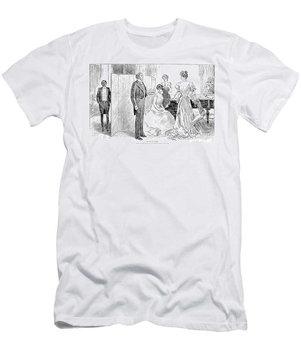 1903 T-Shirt featuring the photograph Gibson: Advice To Bores by Granger
