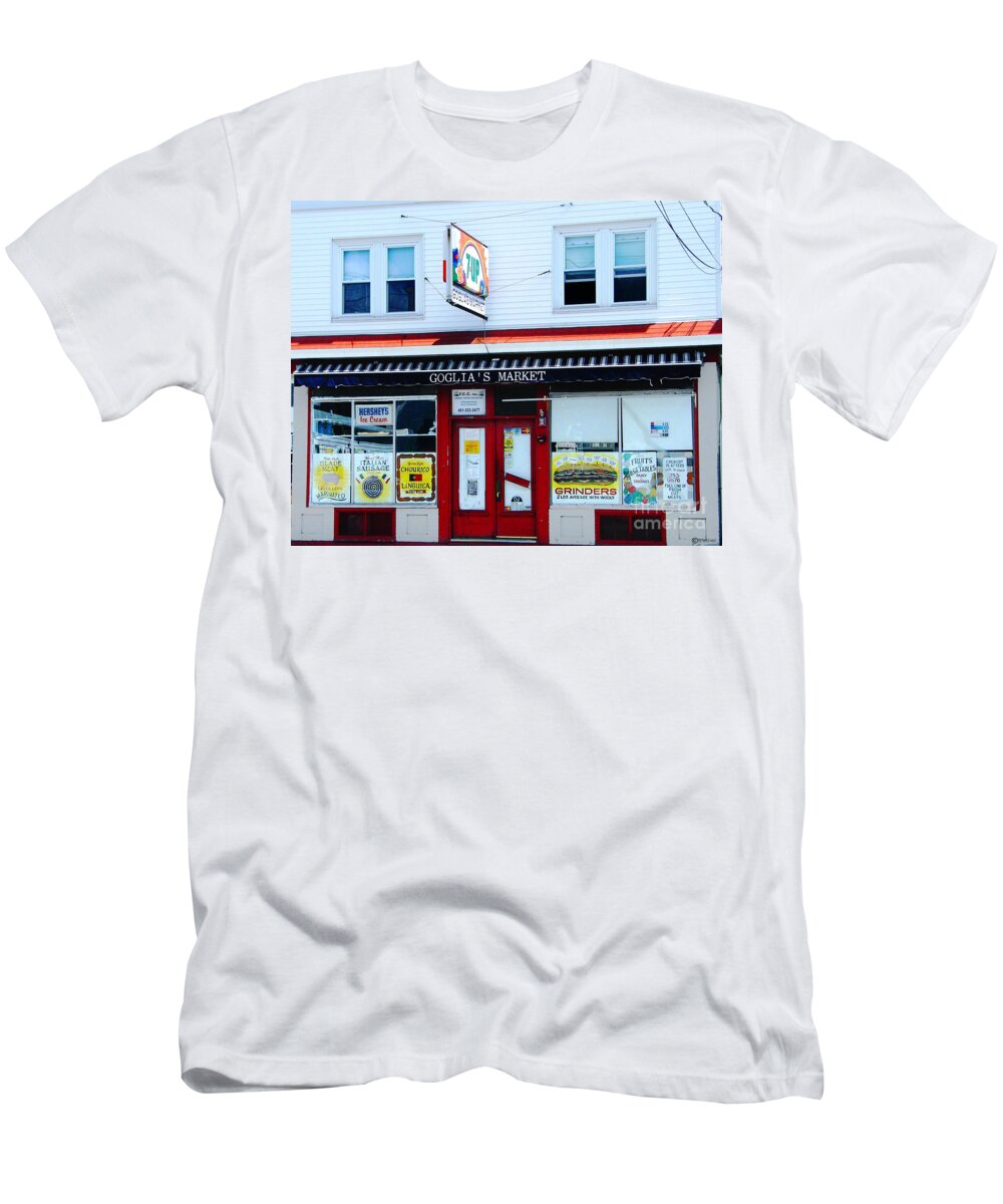 Rhode Island T-Shirt featuring the digital art Goglias Market Bristol RI by Lizi Beard-Ward