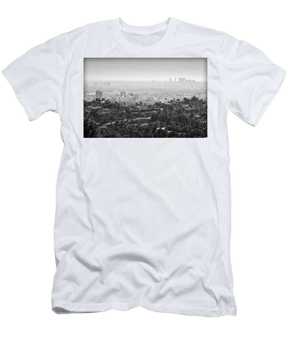 Hollywood T-Shirt featuring the photograph Hollywood From Above by Ricky Barnard
