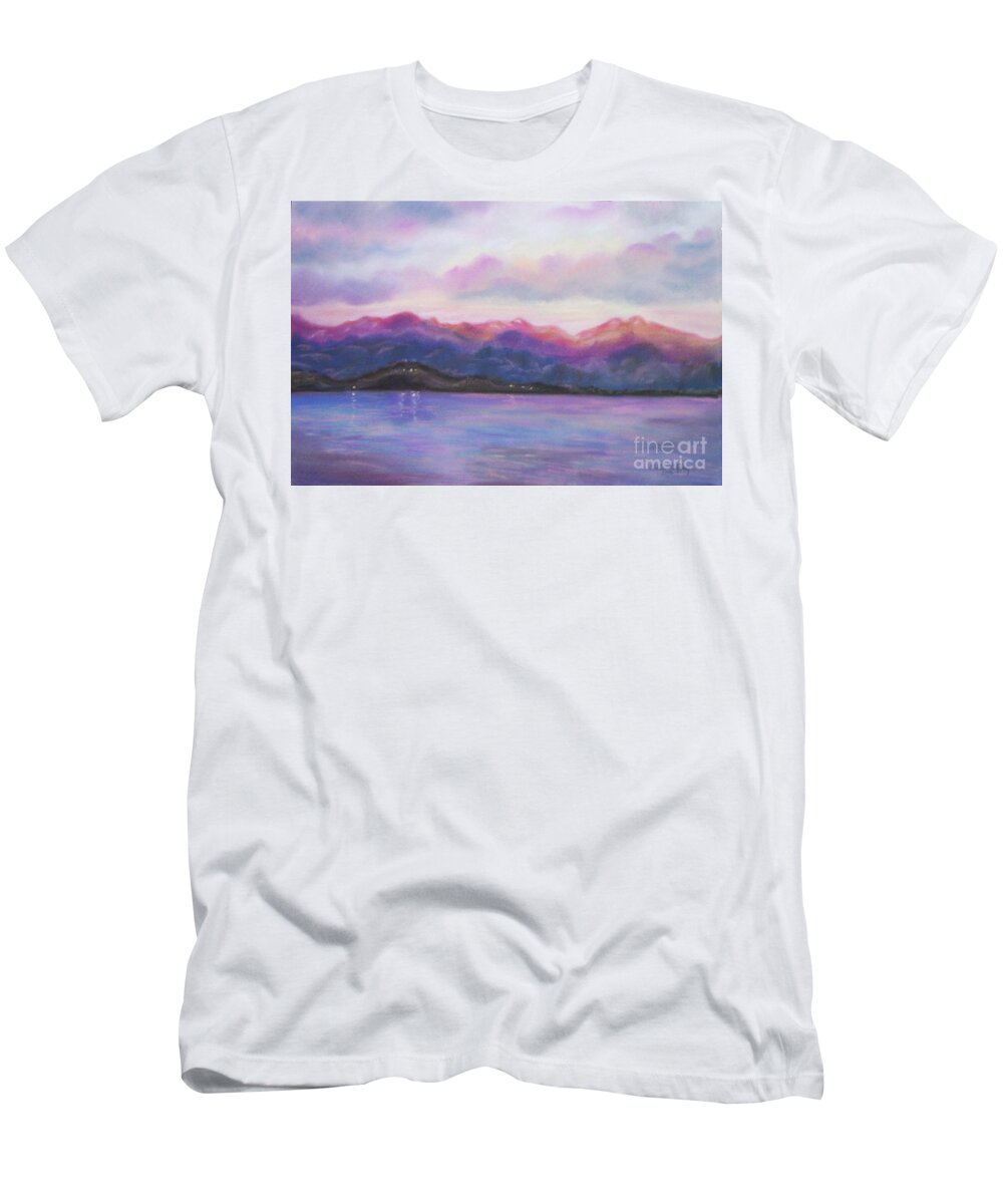 Lake T-Shirt featuring the pastel Lake at Dusk by Julie Brugh Riffey