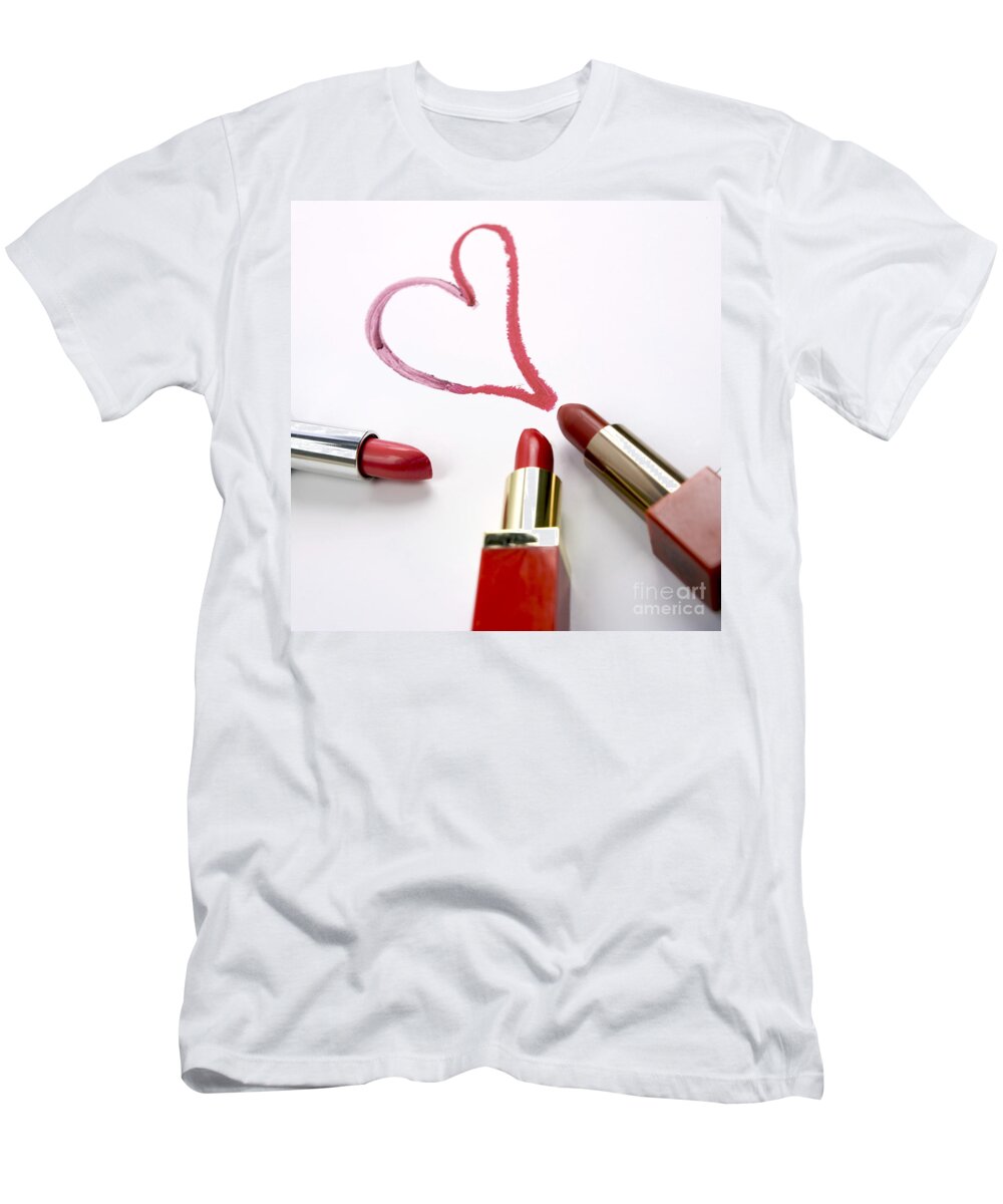 Painted T-Shirt featuring the photograph Lipsticks by Bernard Jaubert