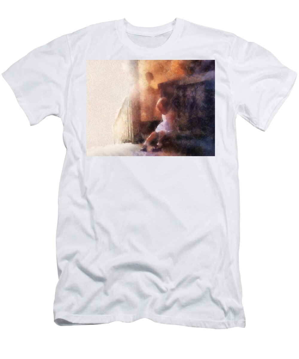 Girl T-Shirt featuring the photograph Little Girl Thinking by Nora Martinez