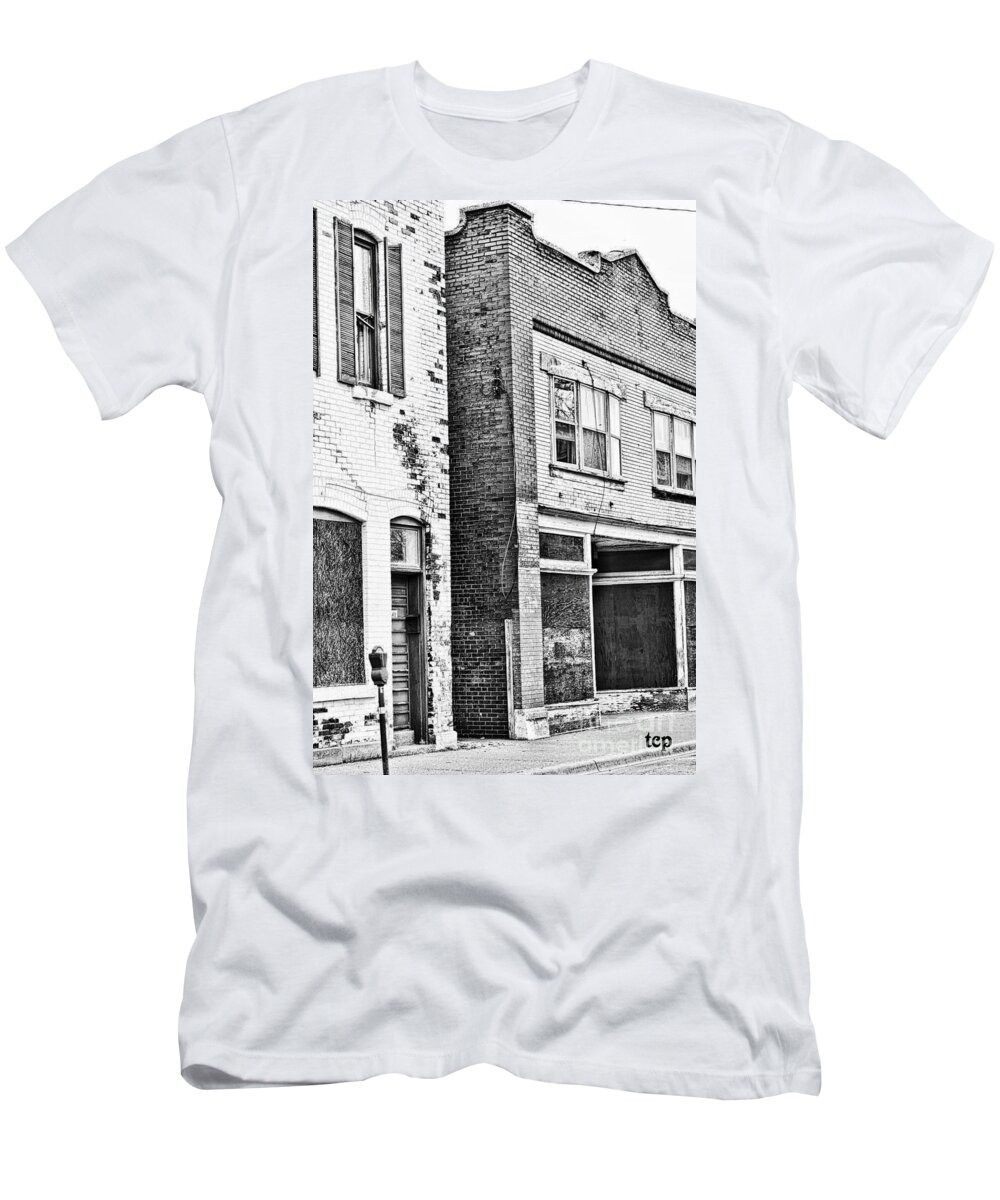 Niagara T-Shirt featuring the photograph Niagara Buildings BW by Traci Cottingham