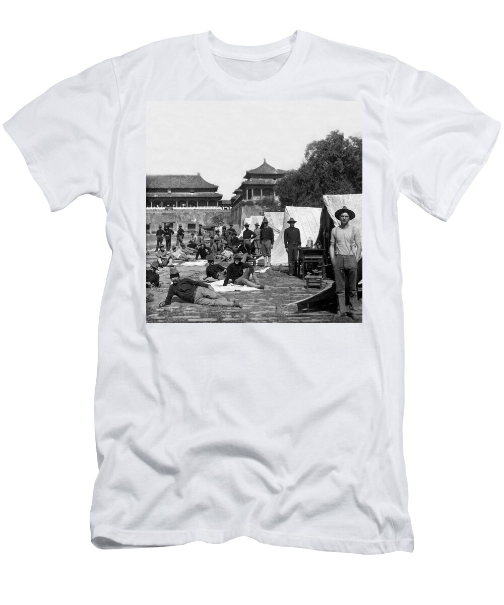 \ninth U.s. Infantry\ T-Shirt featuring the photograph Ninth US Infantry in Peking - China  c 1908 by International Images