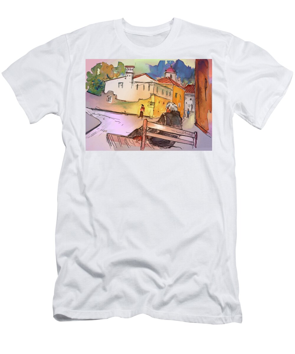 Portugal T-Shirt featuring the painting Old and Lonely in Portugal 07 by Miki De Goodaboom