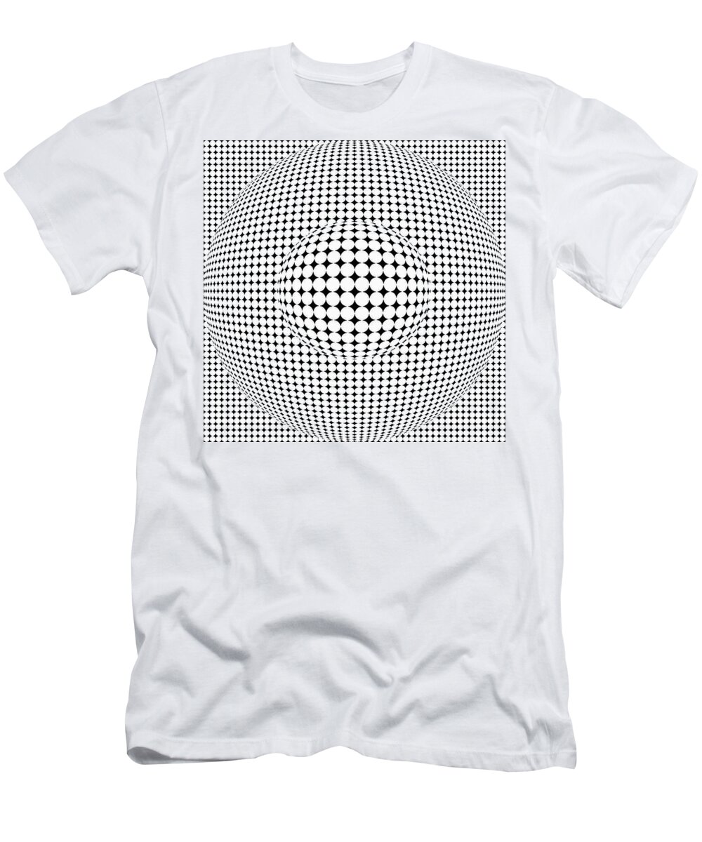Optical Illusion T-Shirt featuring the digital art Optical illusion ball in ball by Sumit Mehndiratta