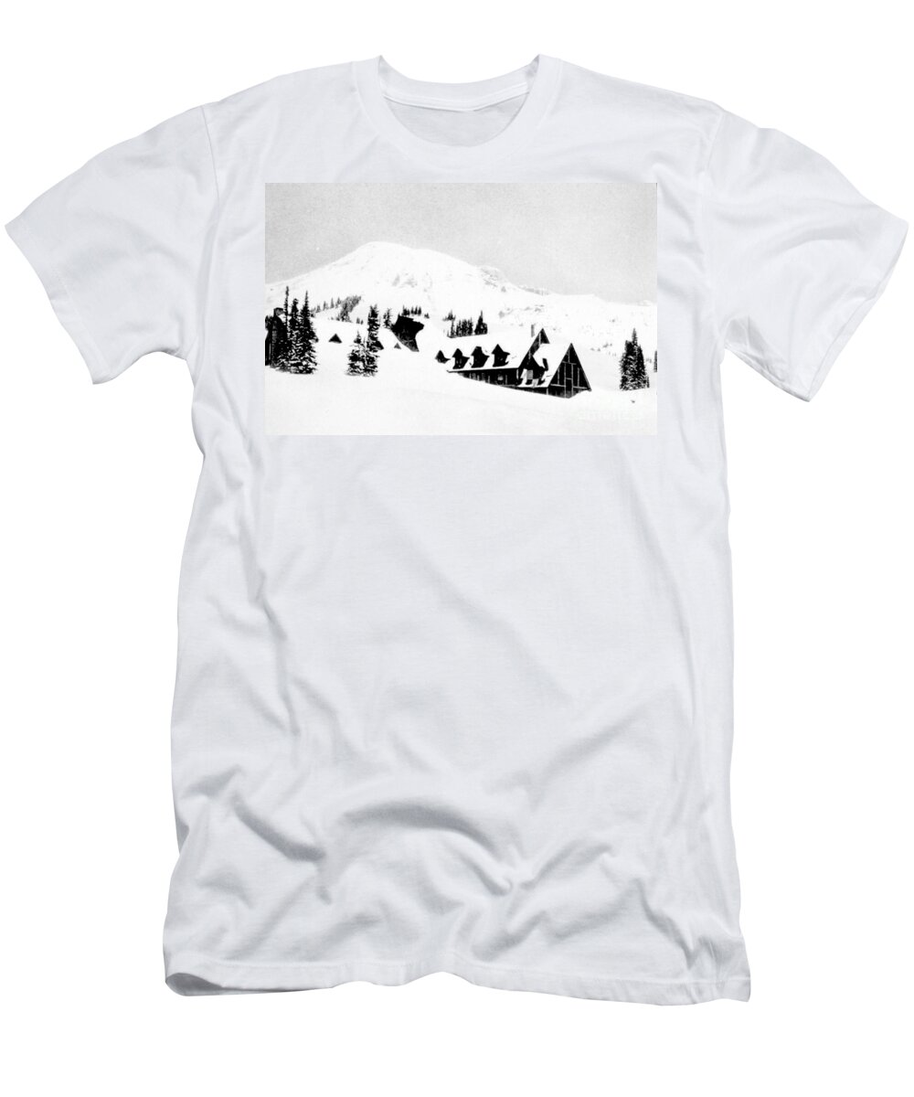 Science T-Shirt featuring the photograph Paradise Inn Buried In Snow, 1917 by Science Source