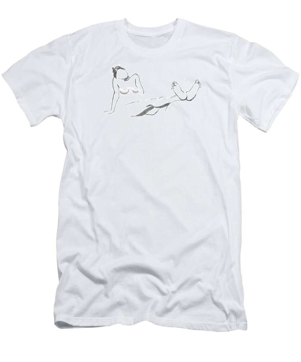 Please T-Shirt featuring the drawing Relax by Marica Ohlsson