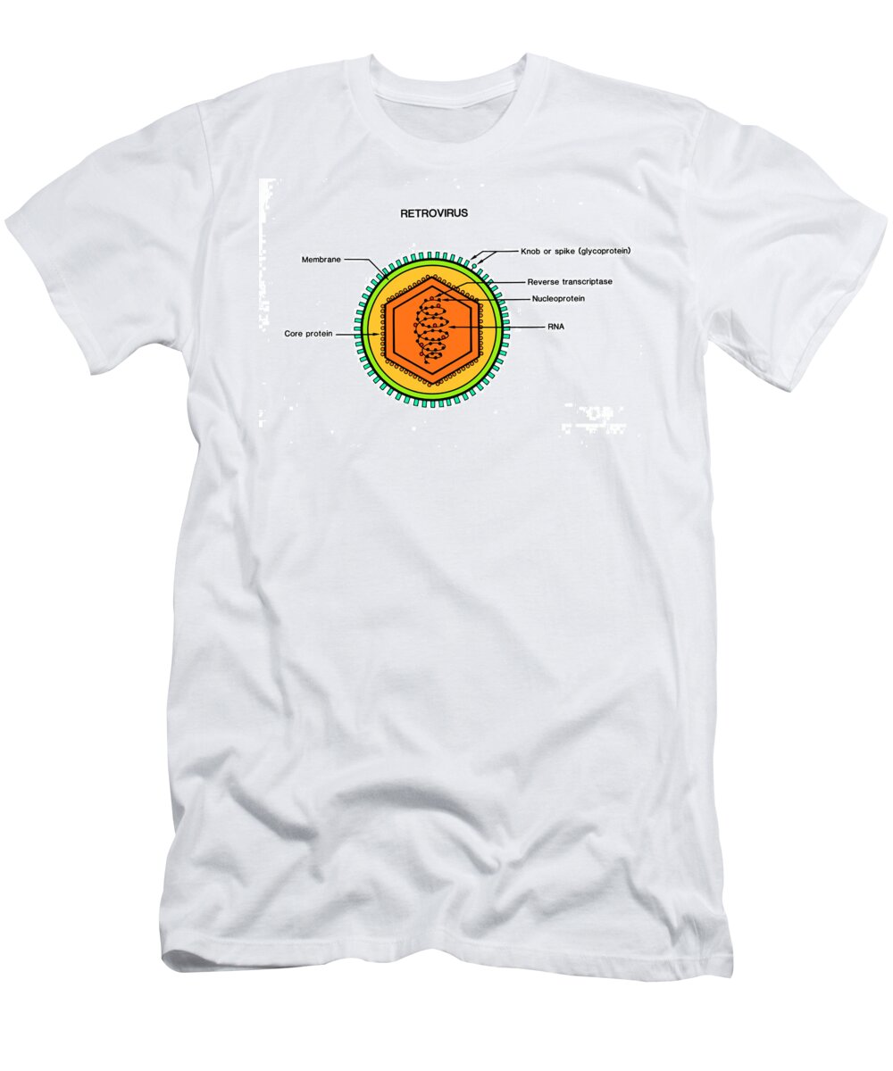 Science T-Shirt featuring the photograph Retrovirus by Science Source