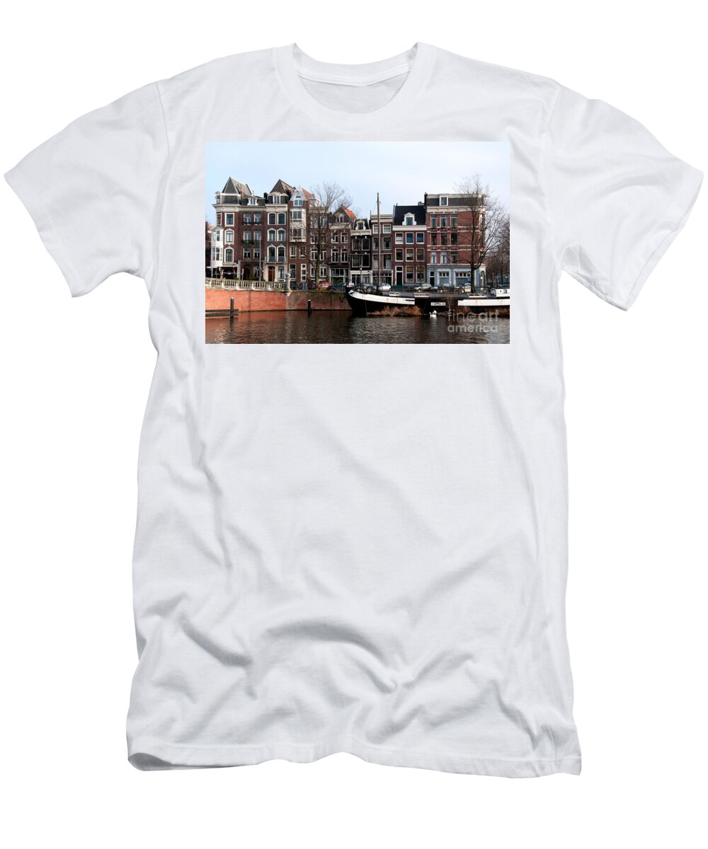 Along The River T-Shirt featuring the digital art River Scenes from Amsterdam by Carol Ailles