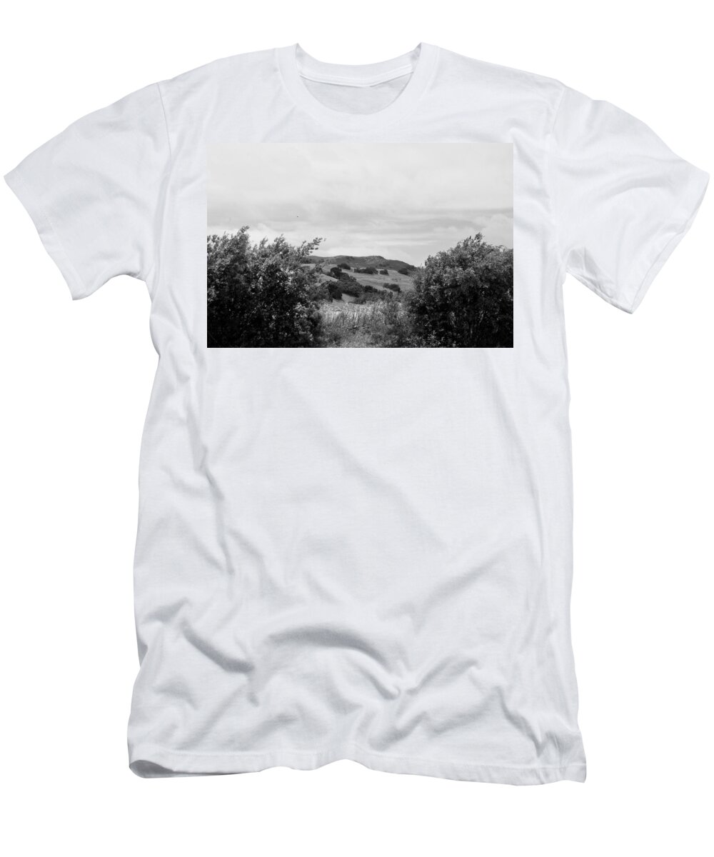 Black And White T-Shirt featuring the photograph Rolling Hills View II - BW by Kathleen Grace