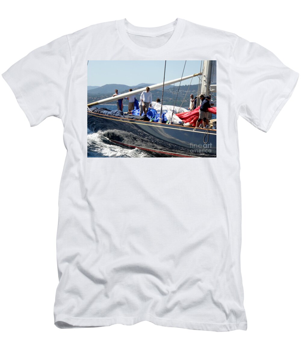 Sailing T-Shirt featuring the photograph Sailboat's Panorama by Lainie Wrightson