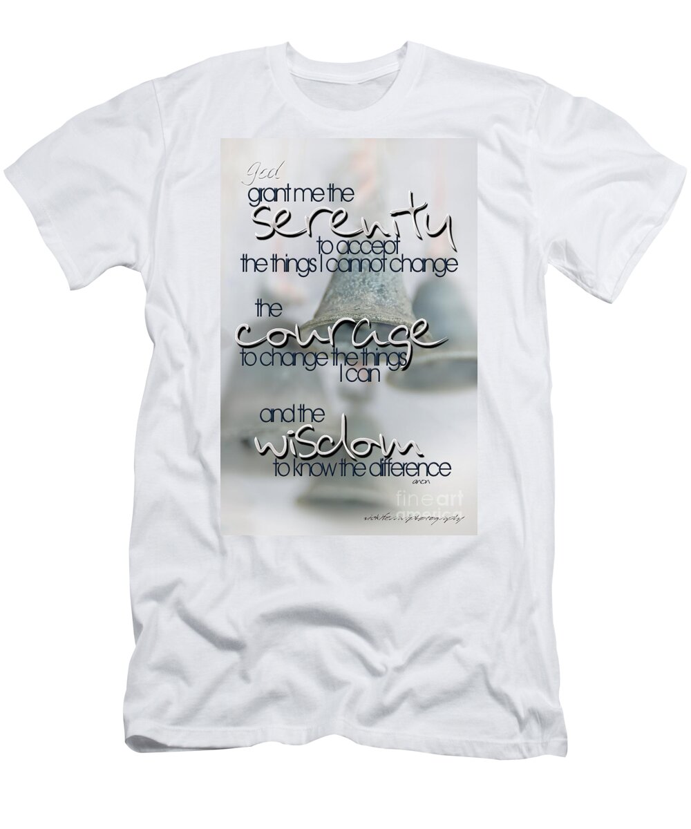 Serenity Prayer T-Shirt featuring the photograph Serenity Prayer with Bells by Vicki Ferrari