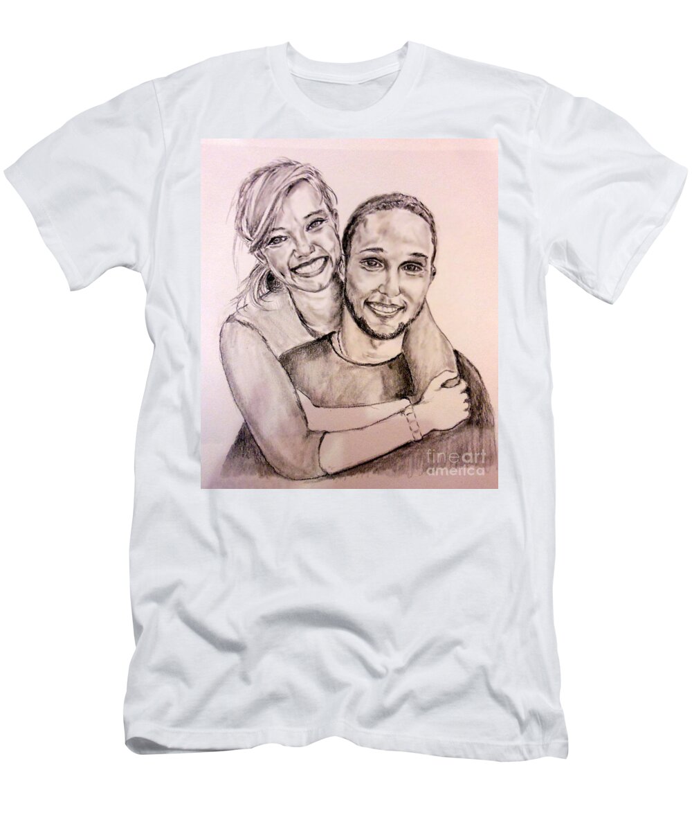 Sister And Brother T-Shirt featuring the pastel Sister and Brother by Amanda Dinan