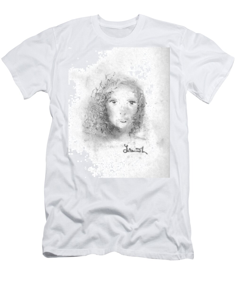 Grace T-Shirt featuring the drawing Something about Mary #2 by Laurie Lundquist