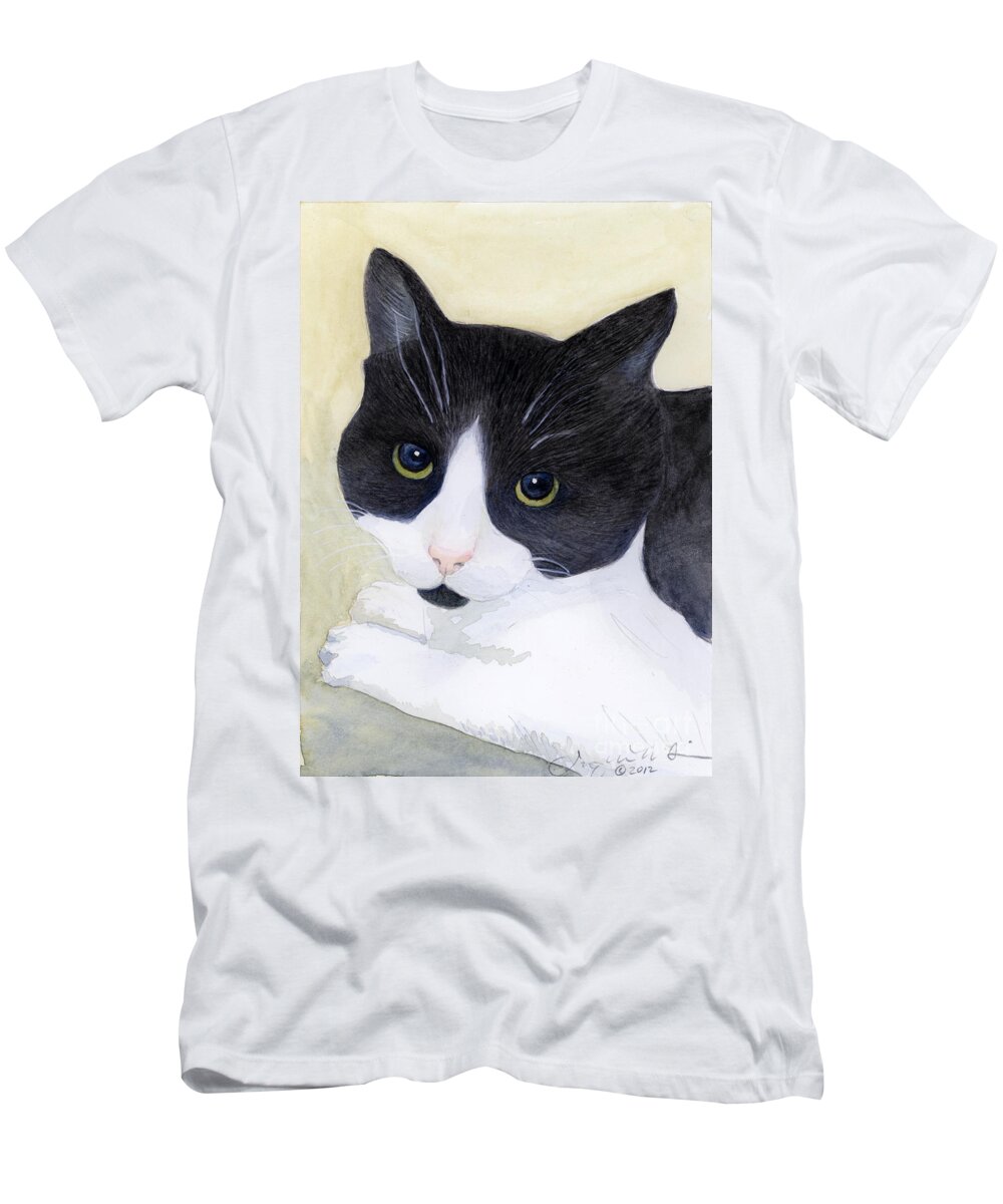 Cat T-Shirt featuring the painting Sophie by Jackie Irwin
