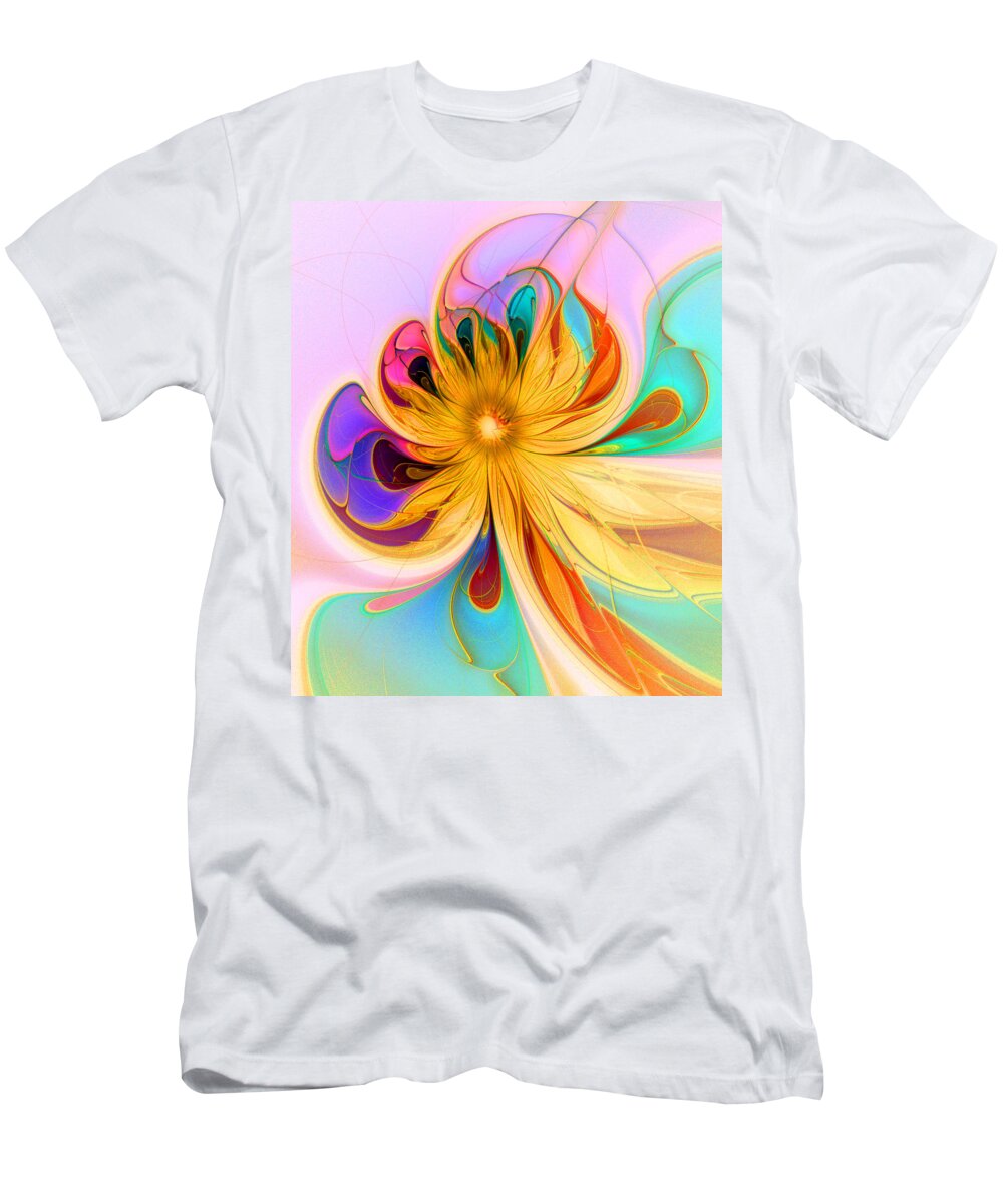 Digital Art T-Shirt featuring the digital art Stained Glass by Amanda Moore