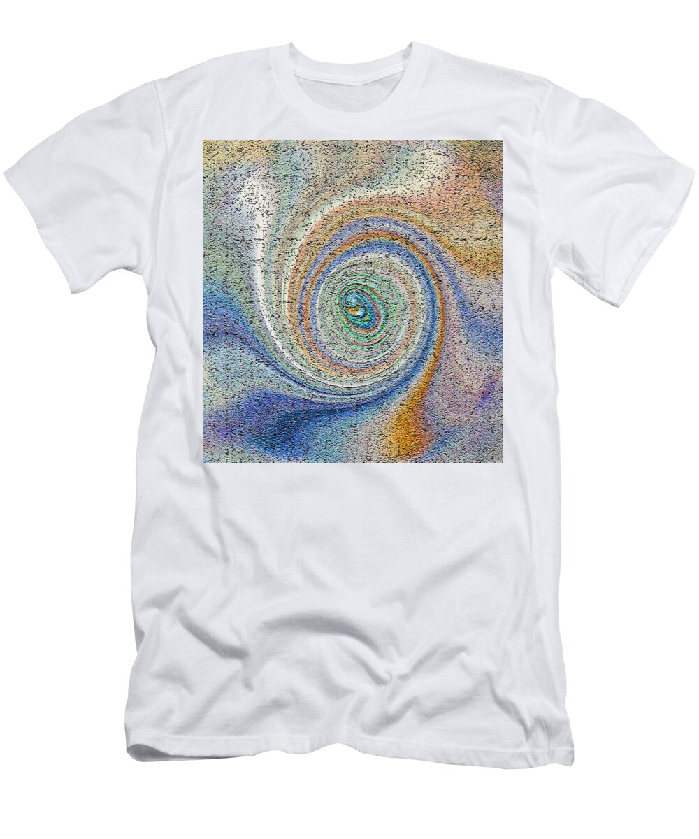 Abstract T-Shirt featuring the painting Swirling Peacock Feather Fantasy by Richard James Digance