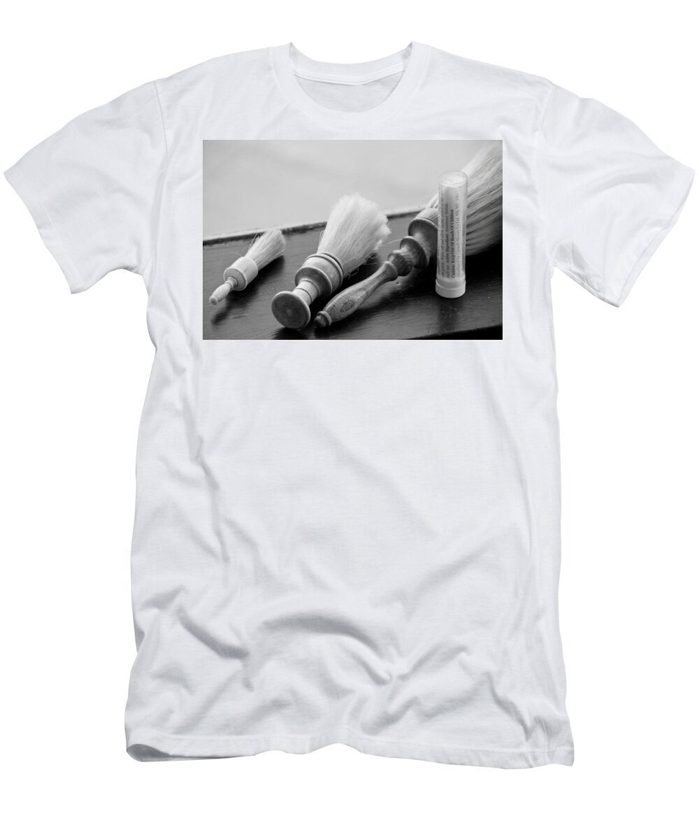 Barber T-Shirt featuring the photograph The Barber Shop 6 BW by Angelina Tamez