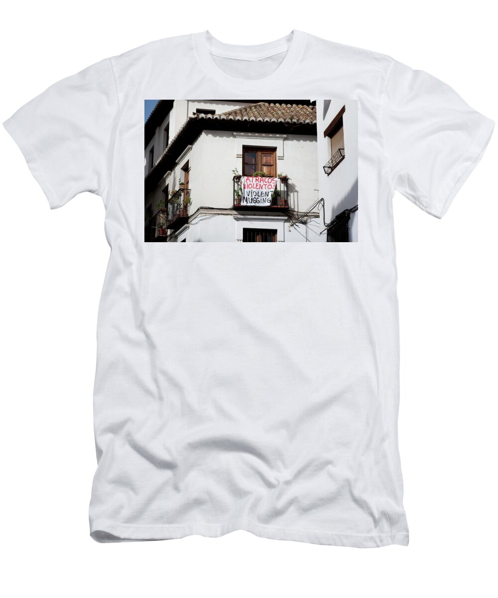 Granada T-Shirt featuring the photograph Trouble in the Neighborhood by Lorraine Devon Wilke