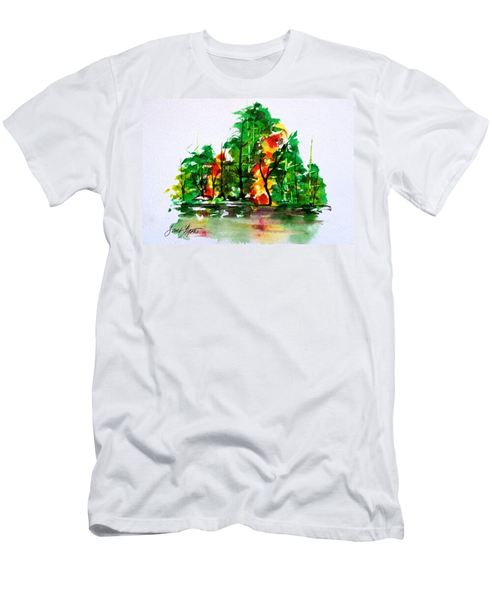 Vermont T-Shirt featuring the painting Vermont October by Frank SantAgata