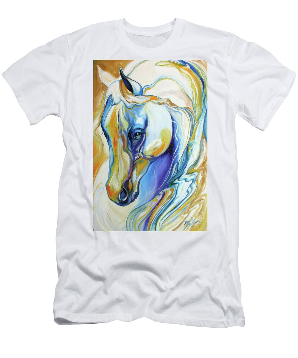 Horse T-Shirt featuring the painting Arabian Abstract #2 by Marcia Baldwin
