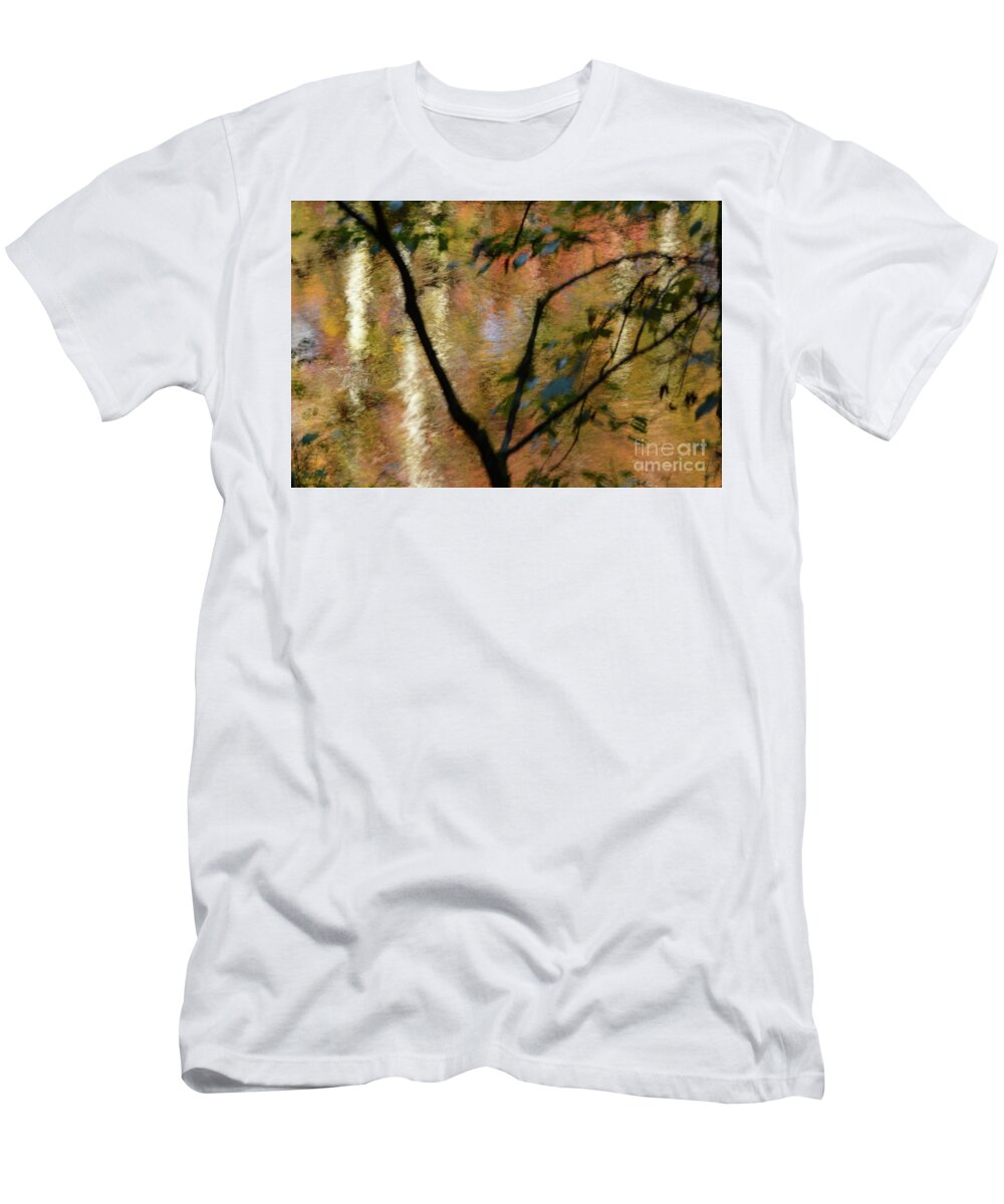 Abstracts T-Shirt featuring the photograph Autumn Reflection #2 by John Greco