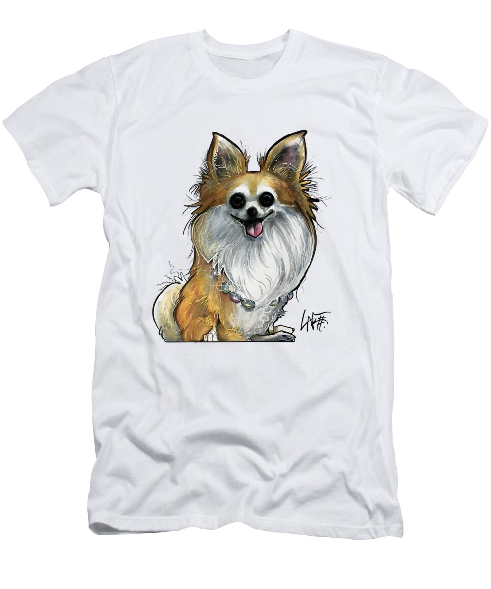 Papillon T-Shirt featuring the drawing Batassa 19-1024 by Canine Caricatures By John LaFree