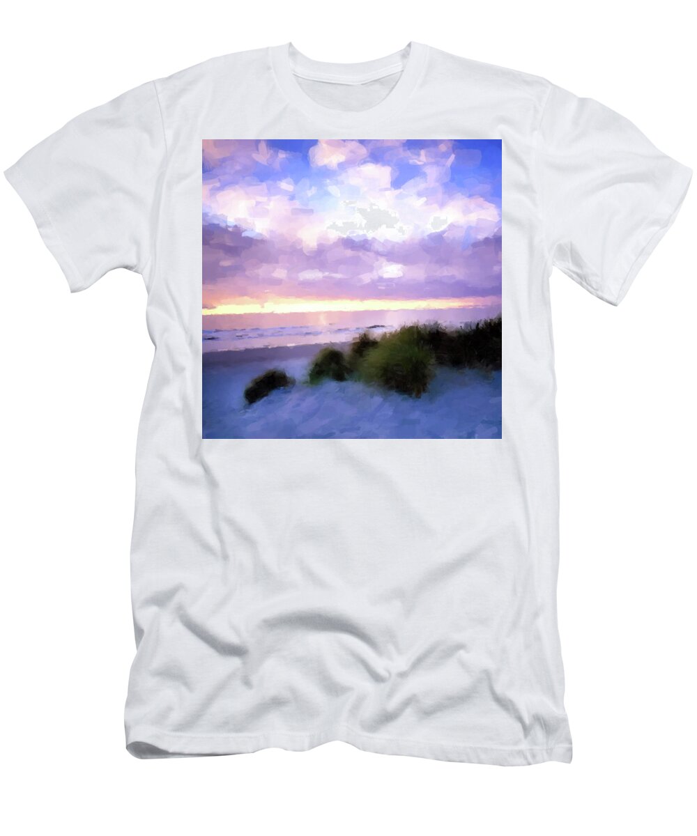 Beach T-Shirt featuring the digital art Beach Sawgrass #1 by Gary Grayson