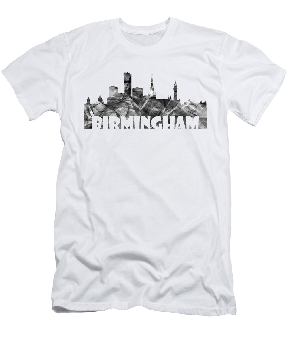 Birmingham England Skyline T-Shirt featuring the digital art Birmingham England Skyline #1 by Marlene Watson