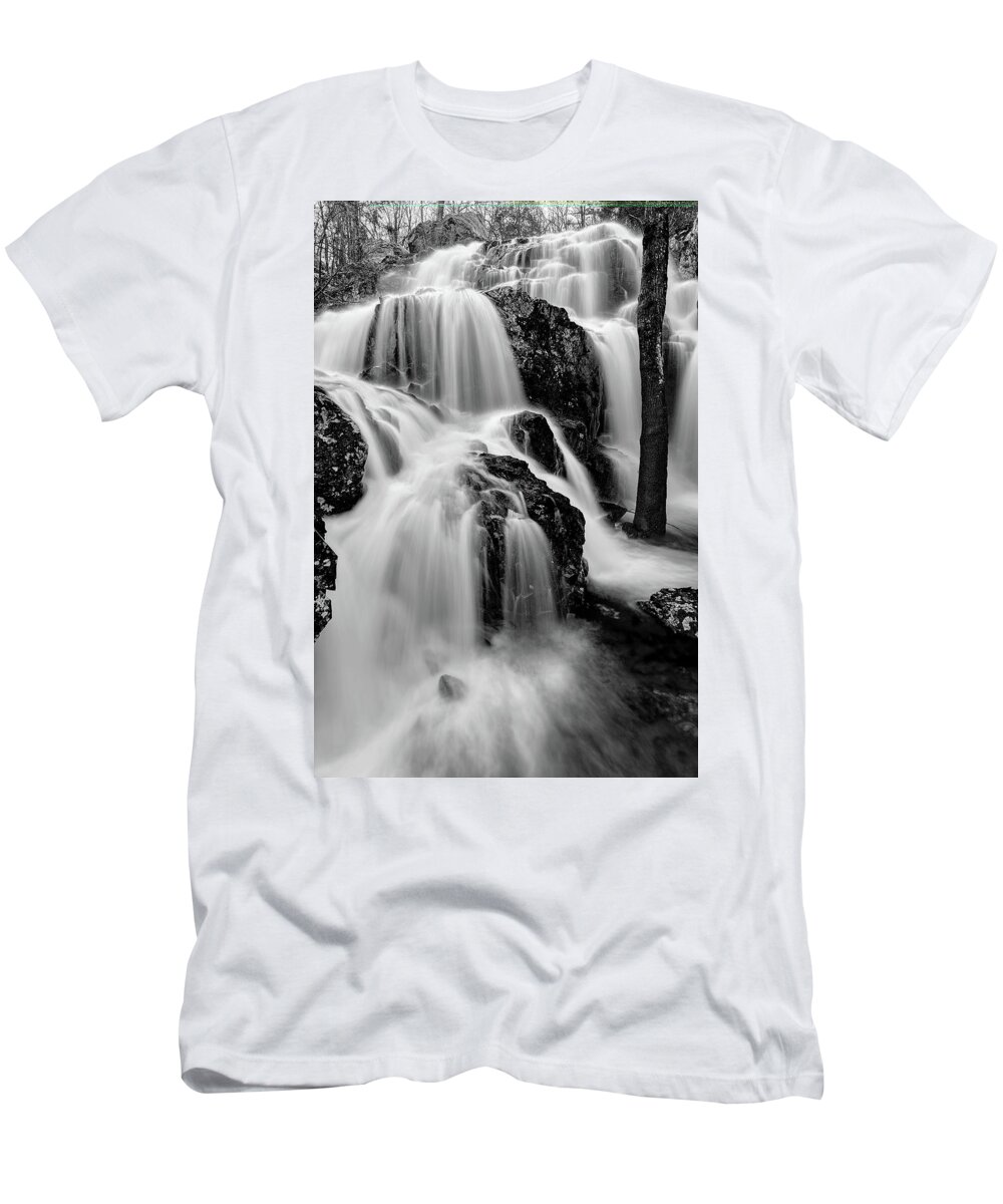 Water T-Shirt featuring the photograph Black Mountain Cascades #1 by Robert Charity