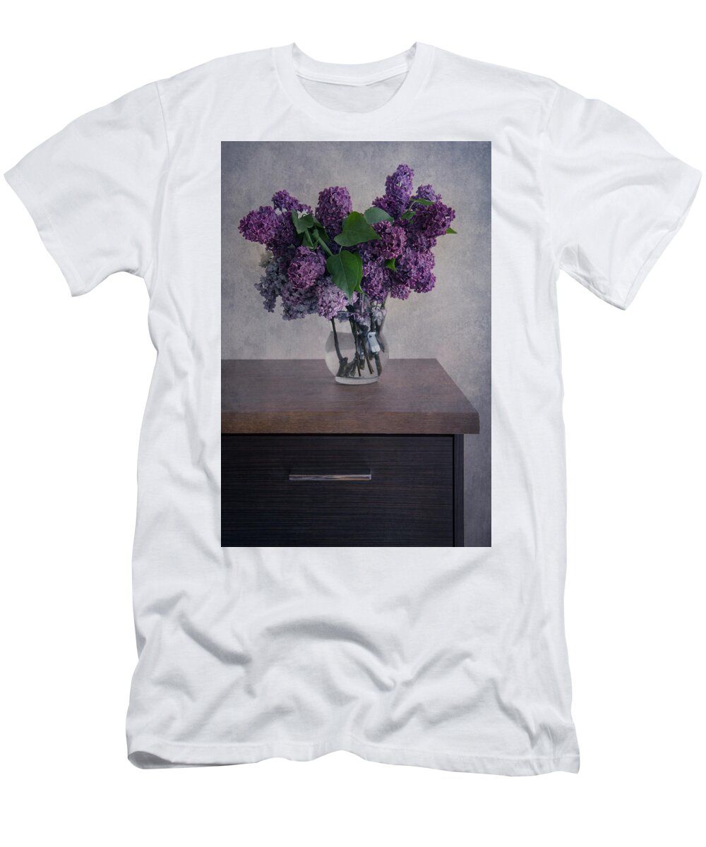 Lilac T-Shirt featuring the photograph Bouquet of fresh lilacs #1 by Jaroslaw Blaminsky
