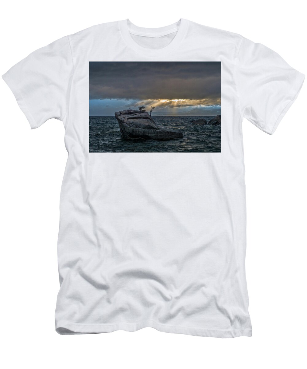 Lake T-Shirt featuring the photograph Breaking light #1 by Martin Gollery