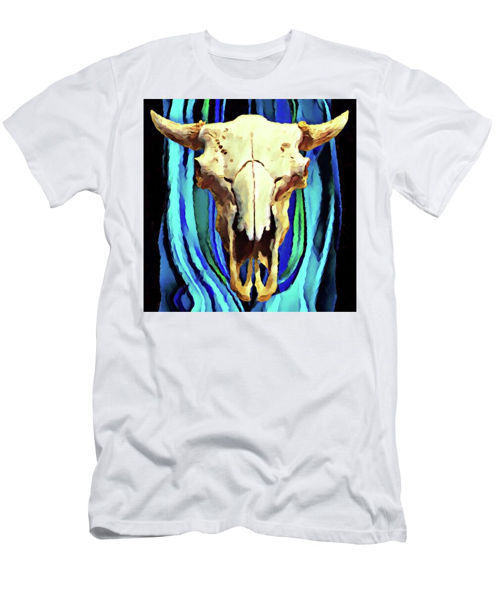Surrealism T-Shirt featuring the digital art Buffalo Skull #2 by Gary Grayson