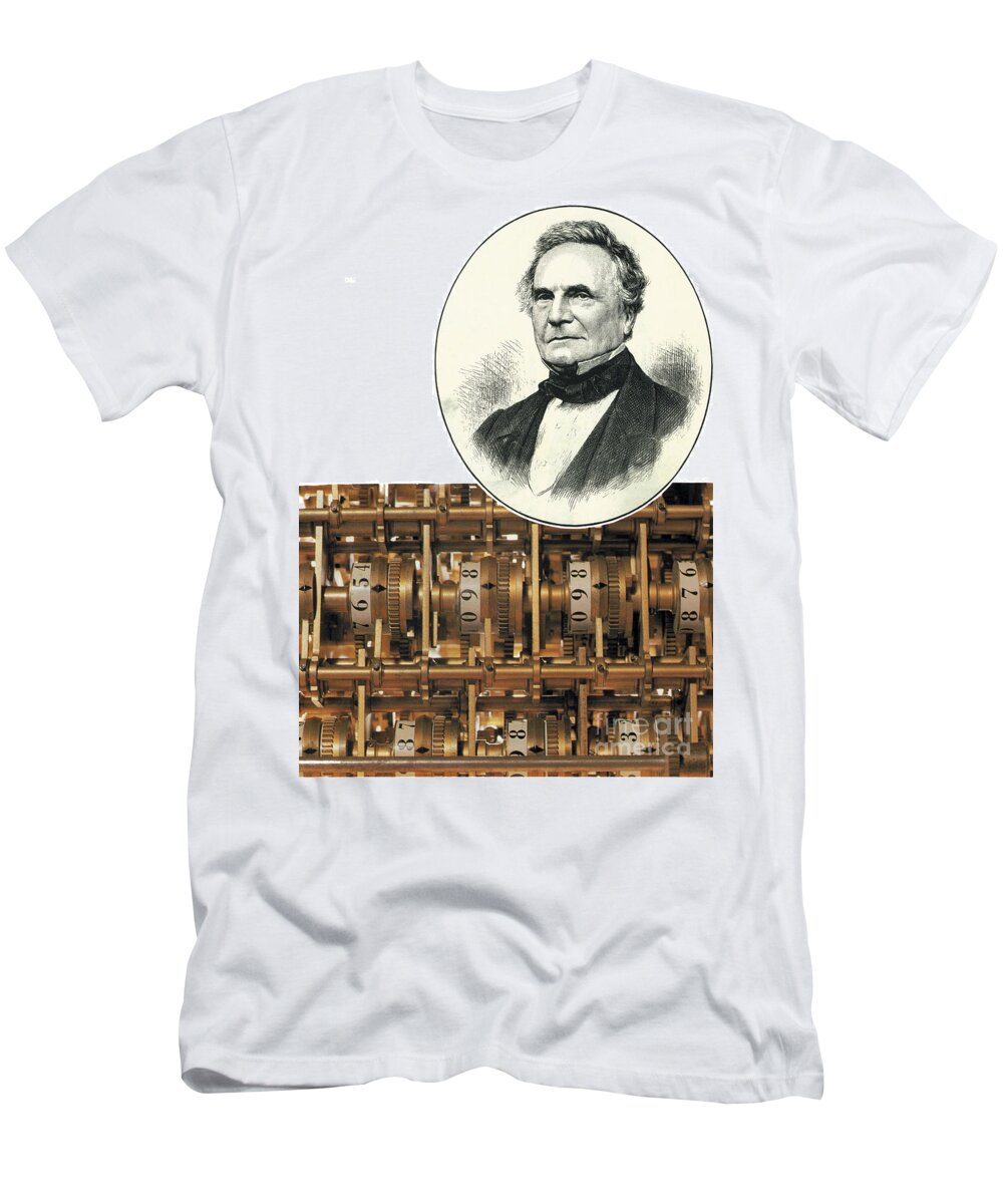 Science T-Shirt featuring the photograph Charles Babbage, English Computer #1 by Science Source