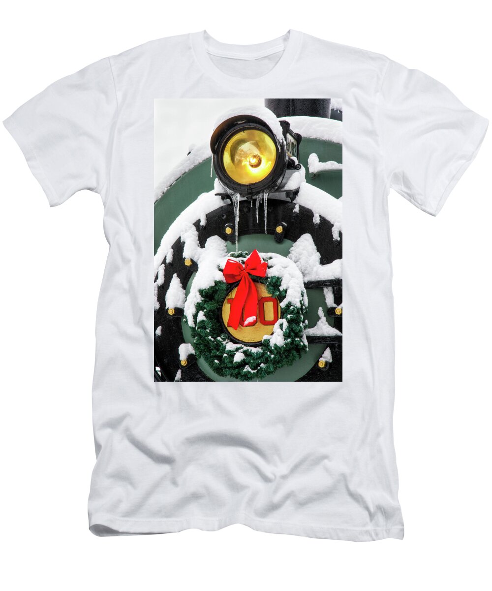 Christmas T-Shirt featuring the photograph Christmas Train at Pacific Junction by Lon Dittrick