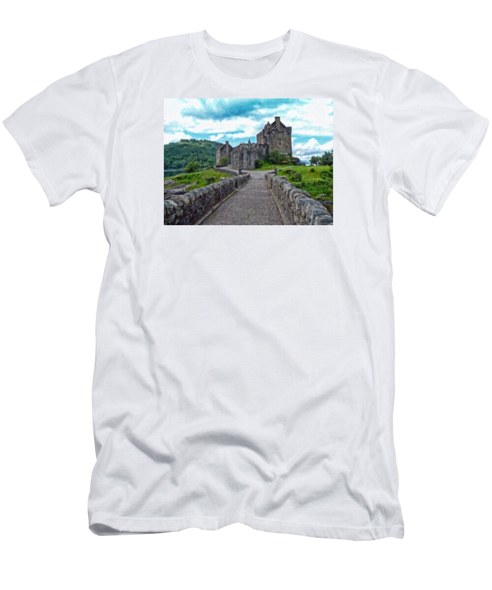 Eilean Donan Castle T-Shirt featuring the painting Eilean Donan Castle - -SCT665549 by Dean Wittle