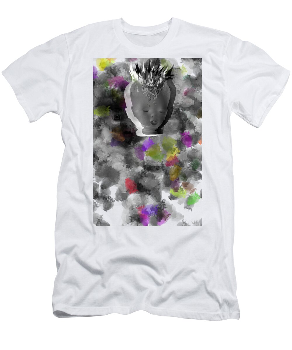 Ok T-Shirt featuring the digital art Exploding Head #1 by Michal Boubin
