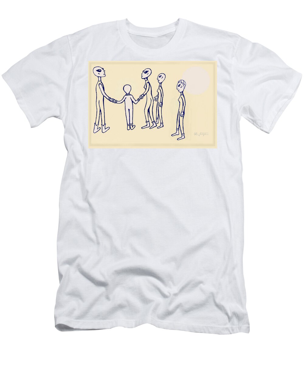 Family T-Shirt featuring the drawing Family #1 by Hartmut Jager