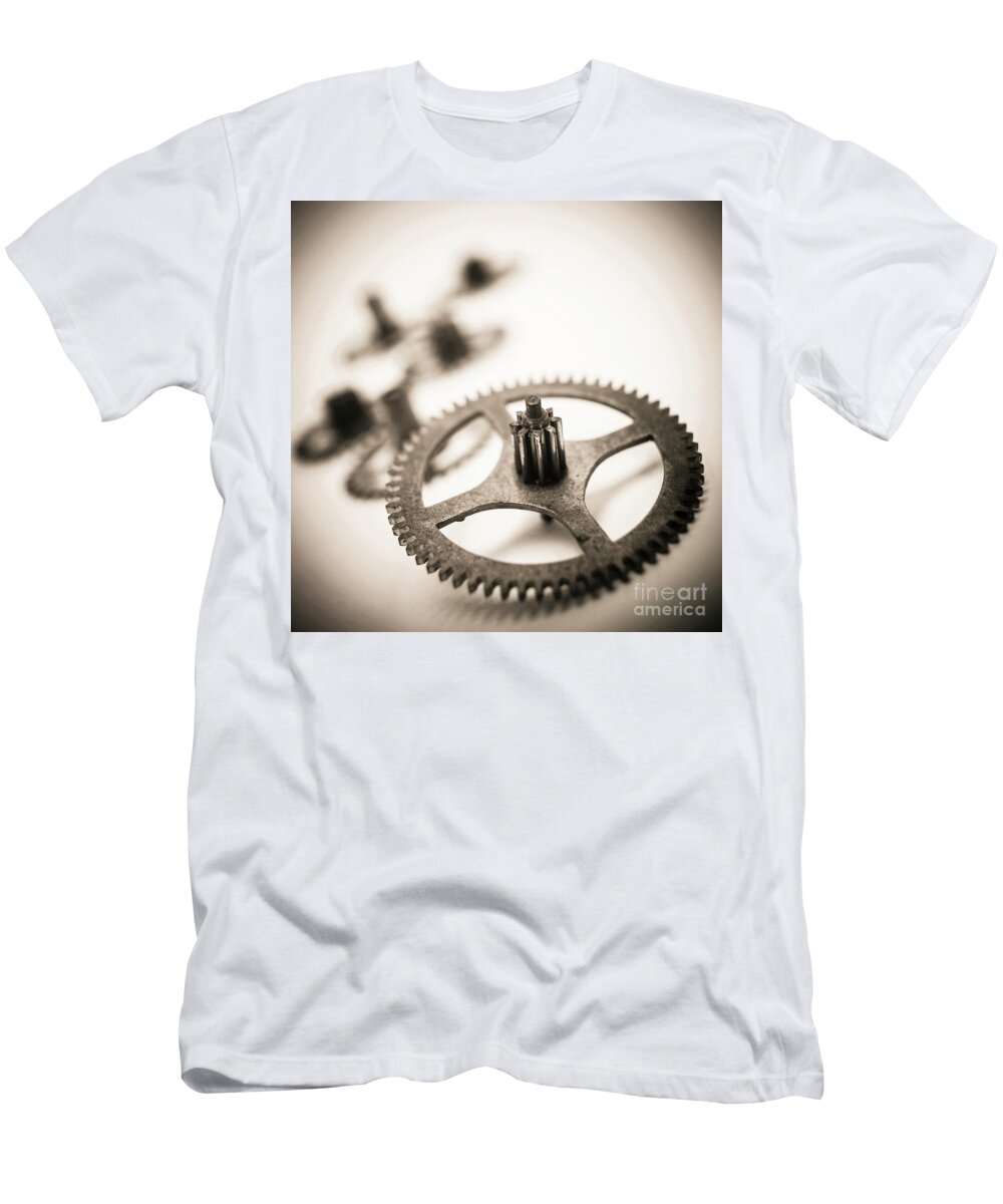 Vignetting T-Shirt featuring the photograph Gear wheels. #1 by Bernard Jaubert