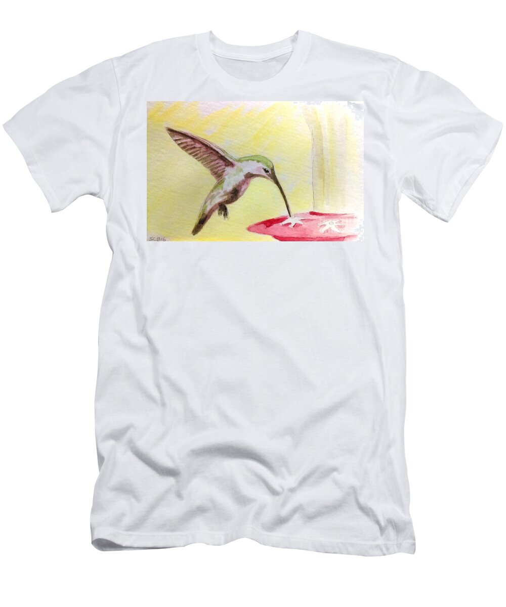 Hummingbird T-Shirt featuring the painting Hummingbird #1 by Stacy C Bottoms