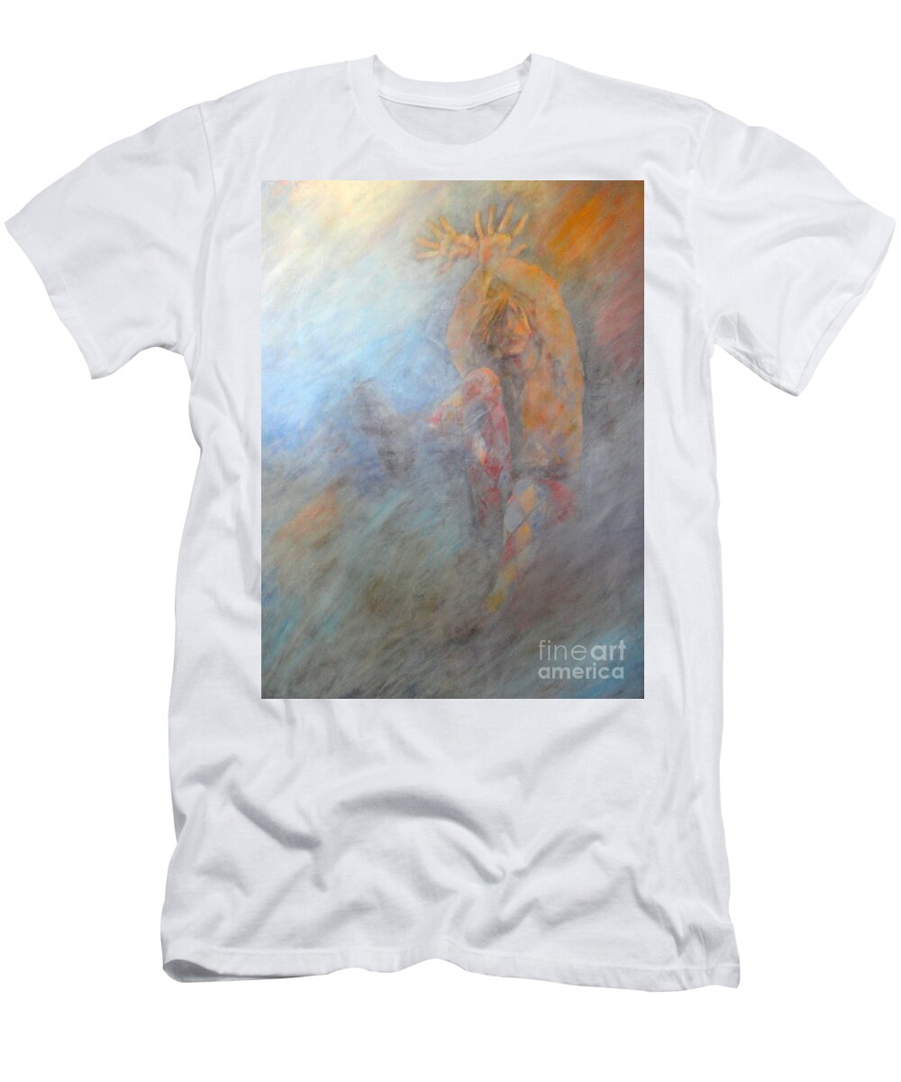 Blue T-Shirt featuring the painting Ikarus II by Dagmar Helbig