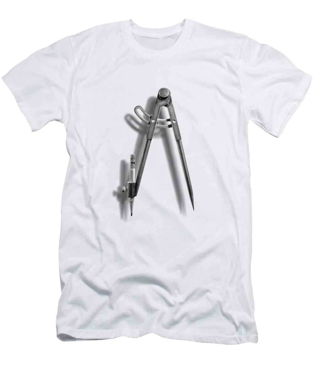 Compass T-Shirt featuring the photograph Iron Compass Backside in BW by YoPedro