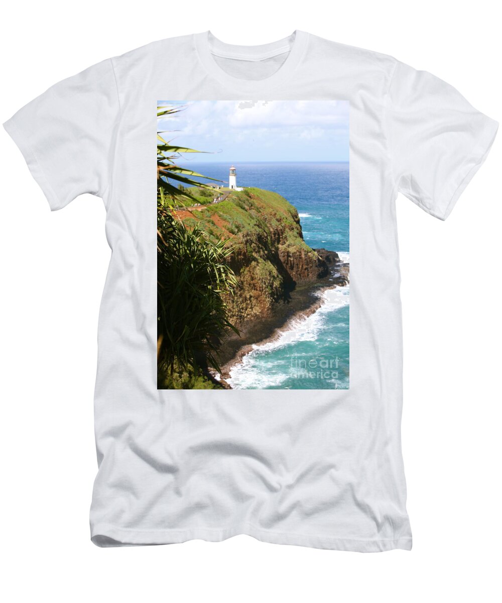 Lighthouse T-Shirt featuring the photograph Kilauea Lighthouse #2 by Nadine Rippelmeyer
