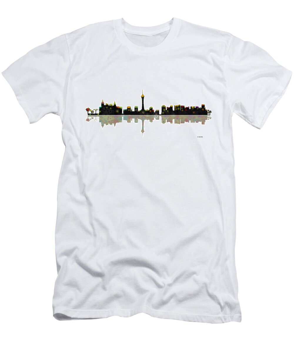 Las Vegas Nevada Skyline T-Shirt featuring the digital art Las Vegas Nevada Skyline #1 by Marlene Watson