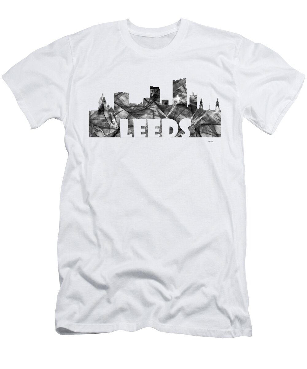 Leeds T-Shirt featuring the digital art Leeds England Skyline #1 by Marlene Watson