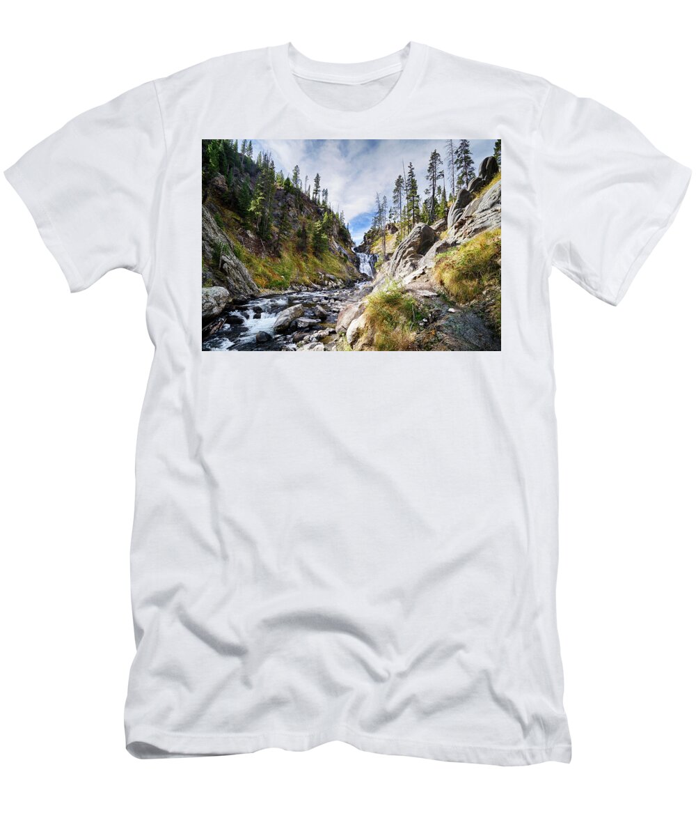 Waterfall T-Shirt featuring the photograph Mystic Falls #2 by Shirley Mitchell
