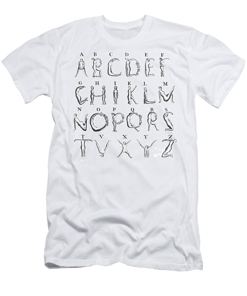 Erotica T-Shirt featuring the photograph Nude Alphabet With No U, 1789 #2 by Science Source